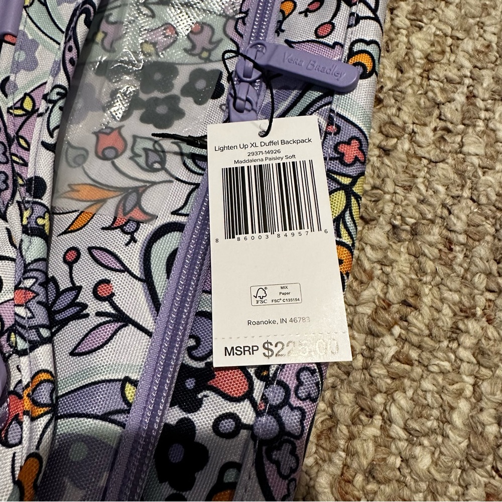 Vera Bradley Lighten Up XL Duffel Backpack - Picture 3 of 7